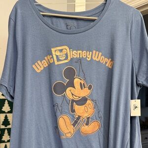 Disney Mickey Mouse Blue Tee with Gold Accents